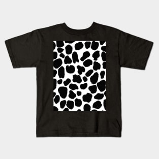 Monochrome Cow Hide Print Kids T-Shirt